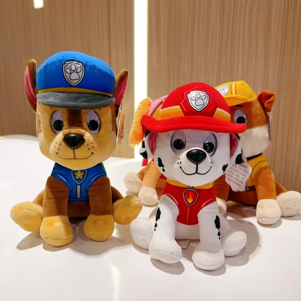 Peluche Paw Patrol 27 Cm Play By Play – Choisissez Chase, Marshall, Skye, Liberty, Rubble, Rocky Ou Zuma – Officiel Film 2021