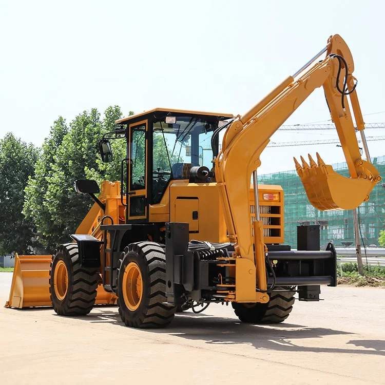 Compact 4x4 Mini Wheel Backhoe Loader | Diesel Powered Compact Backhoe Loader with Wheels For Construction