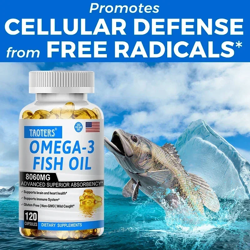 Omega-3 Fish Oil Supplement High in EPA + DHA for Heart, Brain and Immune Support