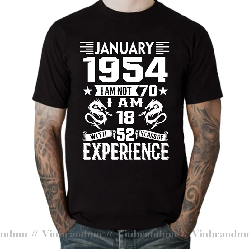 I'm 18 with 52 Year of Experience Born in 1954 Nov September Oct Dec Jan Feb March April May June July August 50Th Birth T Shirt