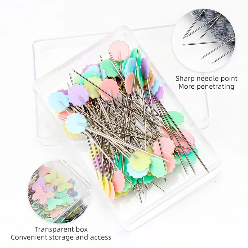 100Pcs /Set Patchwork Pins Sewing Quilting Tools Sewing Embroidery Tools Needle Fixed Button Pins DIY Sewing Tools Accessories