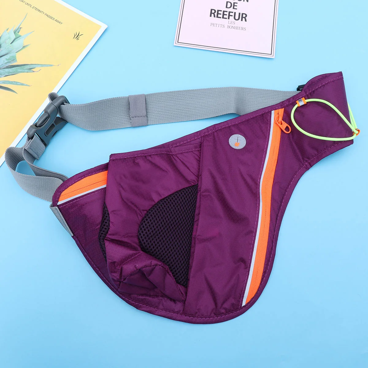 Running Belt Waist Pack Water Resistant Nylon Adjustable Waist Bag for Man Women Outdoor Sports Hiking Cycling Camping Purple