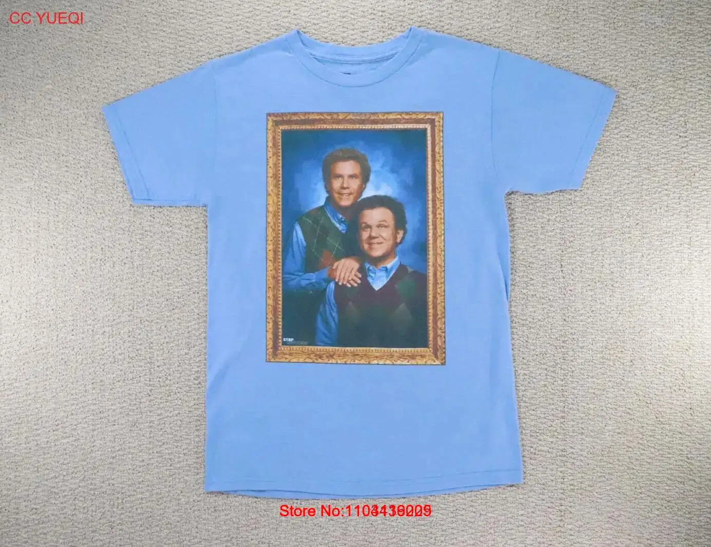 Step Brothers Movie Shirt Adult Small Blue Portrait Will Ferrell John Reilly