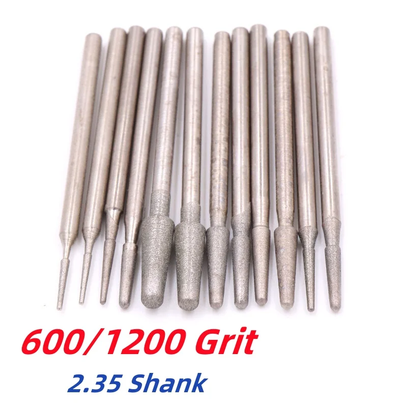 600/1200 Grit Bullet-shaped Grinding Bits Jade Metal Grinding Tools Bit Diameter 1-4mm