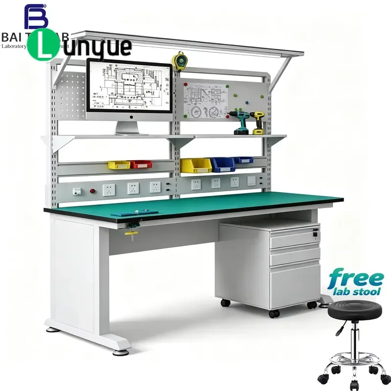 All Steel Anti-static Workbench with Mobile Cabinet IEC 61340 Modular ESD Workstation for Phone Repair SMT Assembly Line