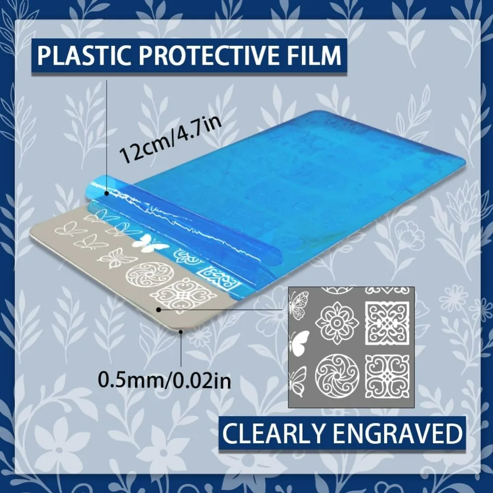 4pcs Flower Nail Stamping Plates Set