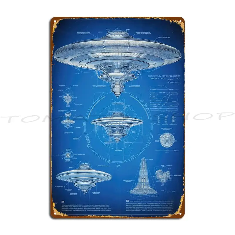 Interstellar Blueprint Metal Sign Wall Mural Wall Decor Party Cinema Customized  Tin Sign Poster