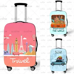 18-32 Inch Travel Vacation Style Print Pattern Suitcase Covers  Elastic Luggage Protective Covers Trolley Case Covers