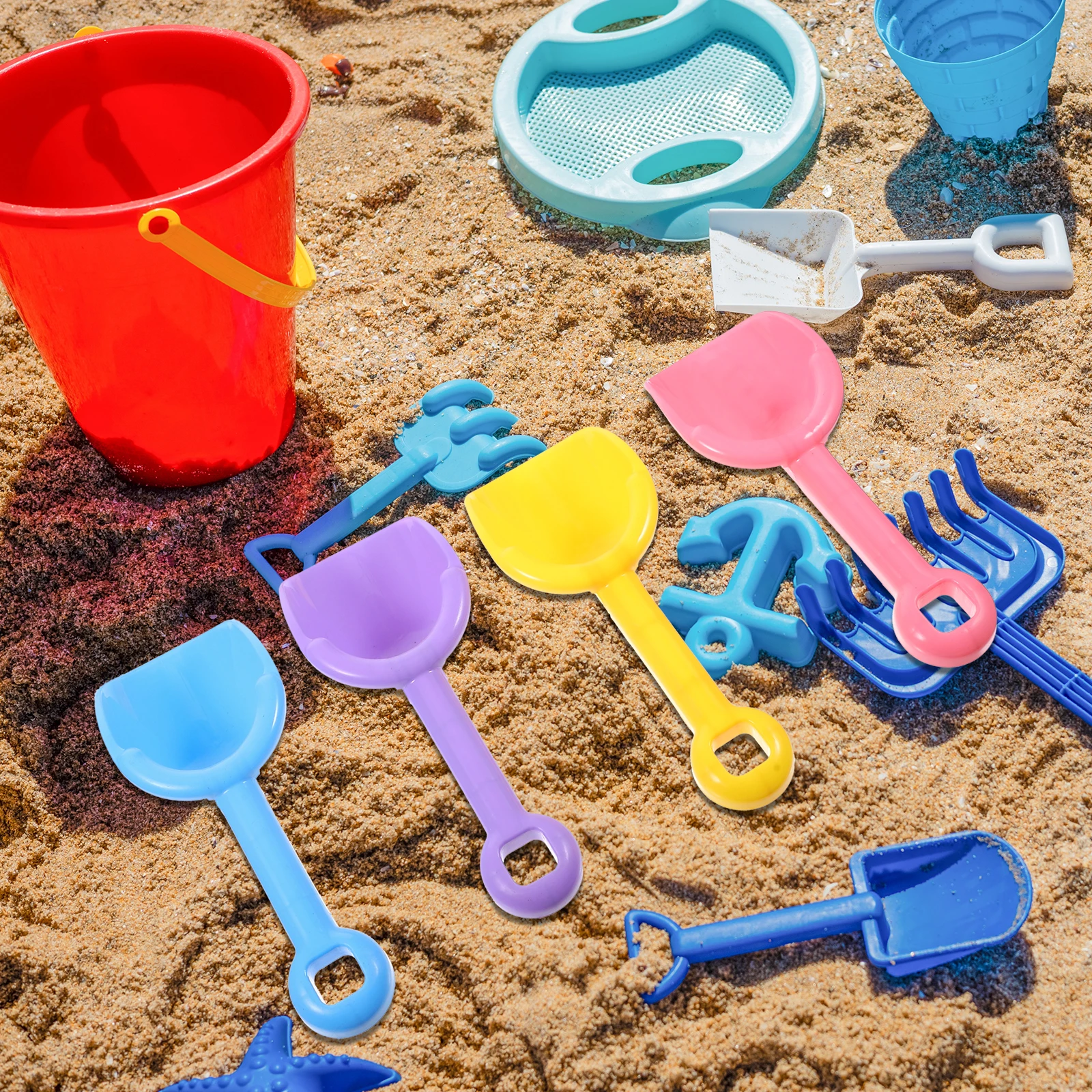 8Pcs Colorful Lightweight Beach Shovels Sand Digging Set Outdoor Park Spades Children Digging Gardening Tools