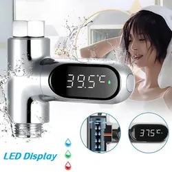 Digital LED Shower Temperature Display Self-Generating Electricity Water Thermometer for Baby Bath Water Temperature Smart Meter