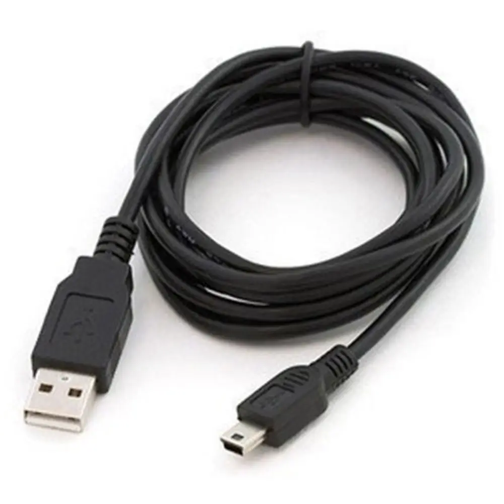 Charger Use Sync MP3 MP4 Mini Cable Black Male USB 2.0 A To 5 Pin B Adapter Cord