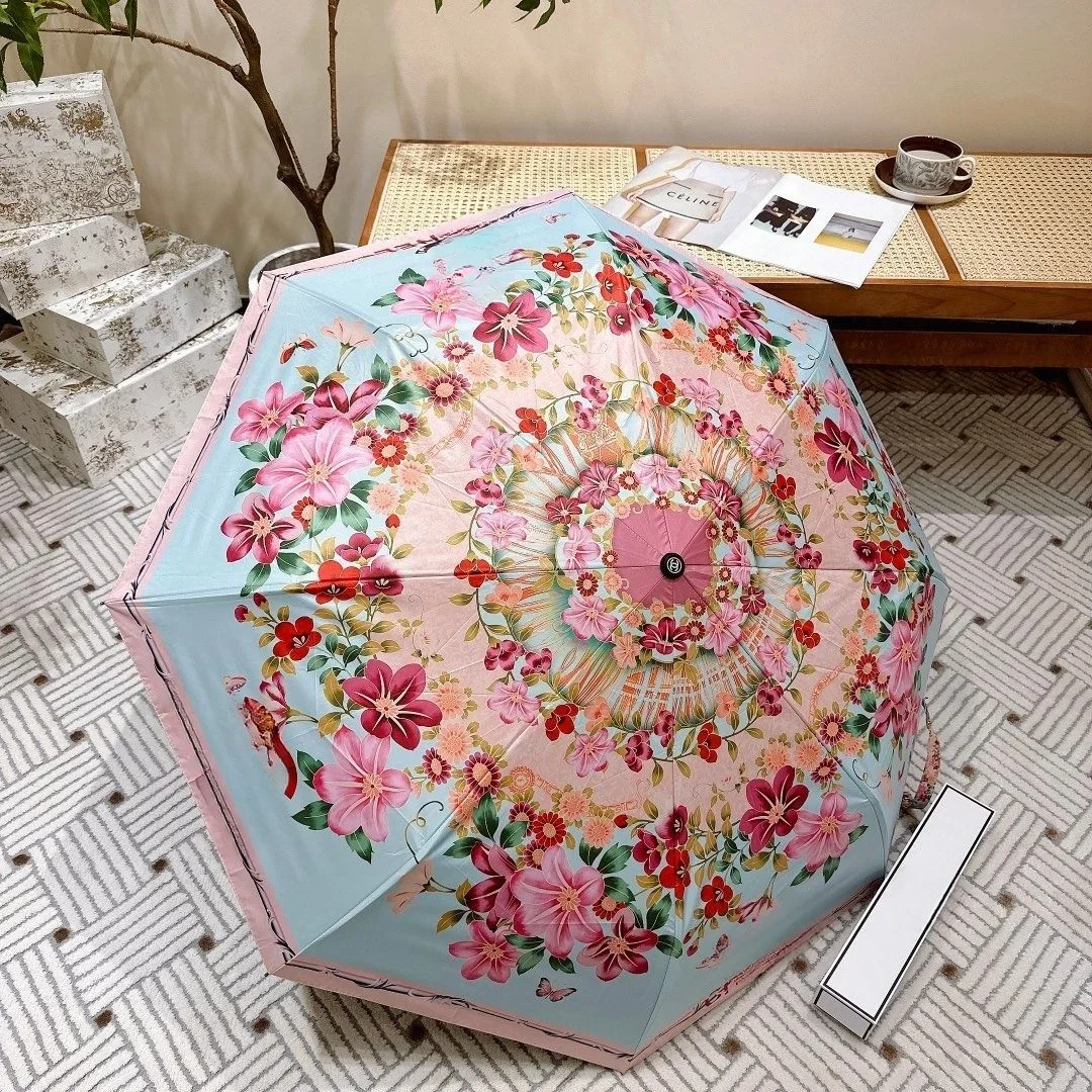 Classic Style Sun Umbrella Folding Automatic Opening Sun Umbrella Sun Protection UV Protection Sunshade Goddess