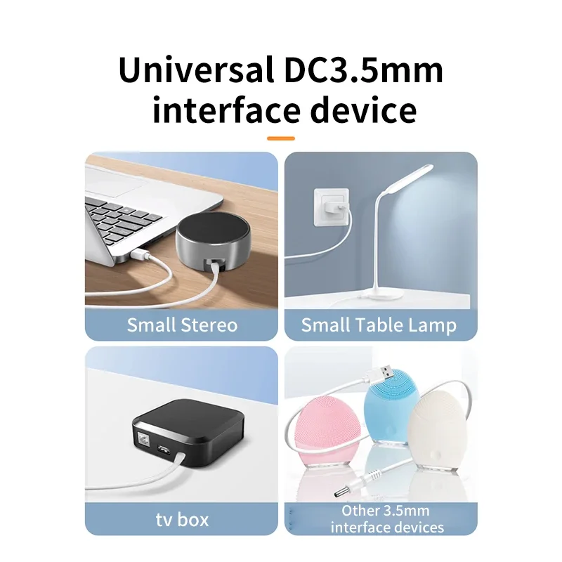 USB do DC 3.5mm Adapter do kabla ładowarki 5V przewód zasilający USB męski do 3.5 łącze typu Jack kabel zasilający do ładowarki USB