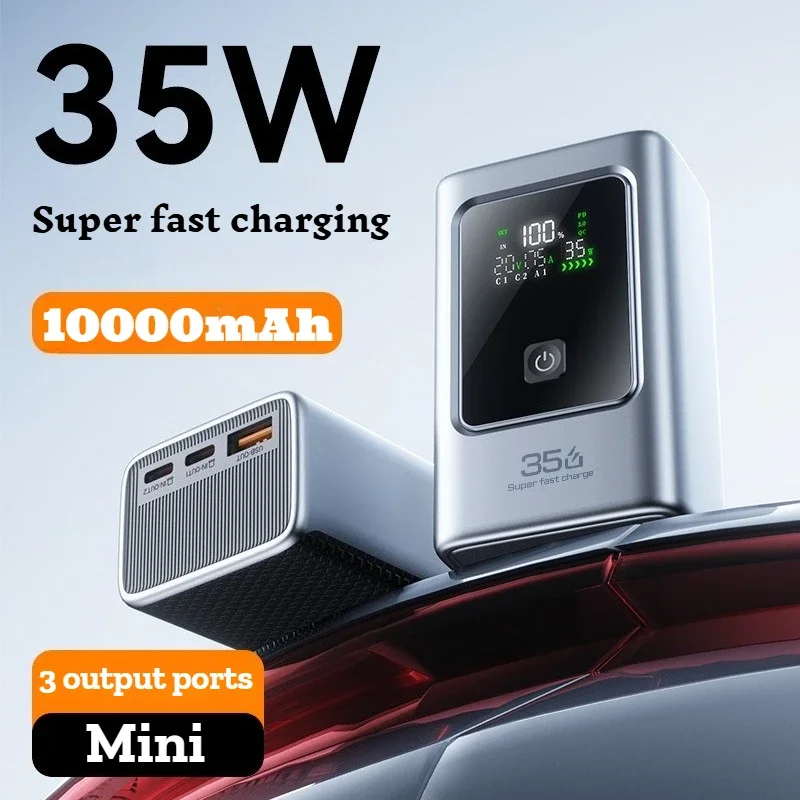 

Mini 35W Fast Charging Power Bank 20000mAh Portable External Battery Large Screen Display for IPhone Samsung Xiaomi Huawei