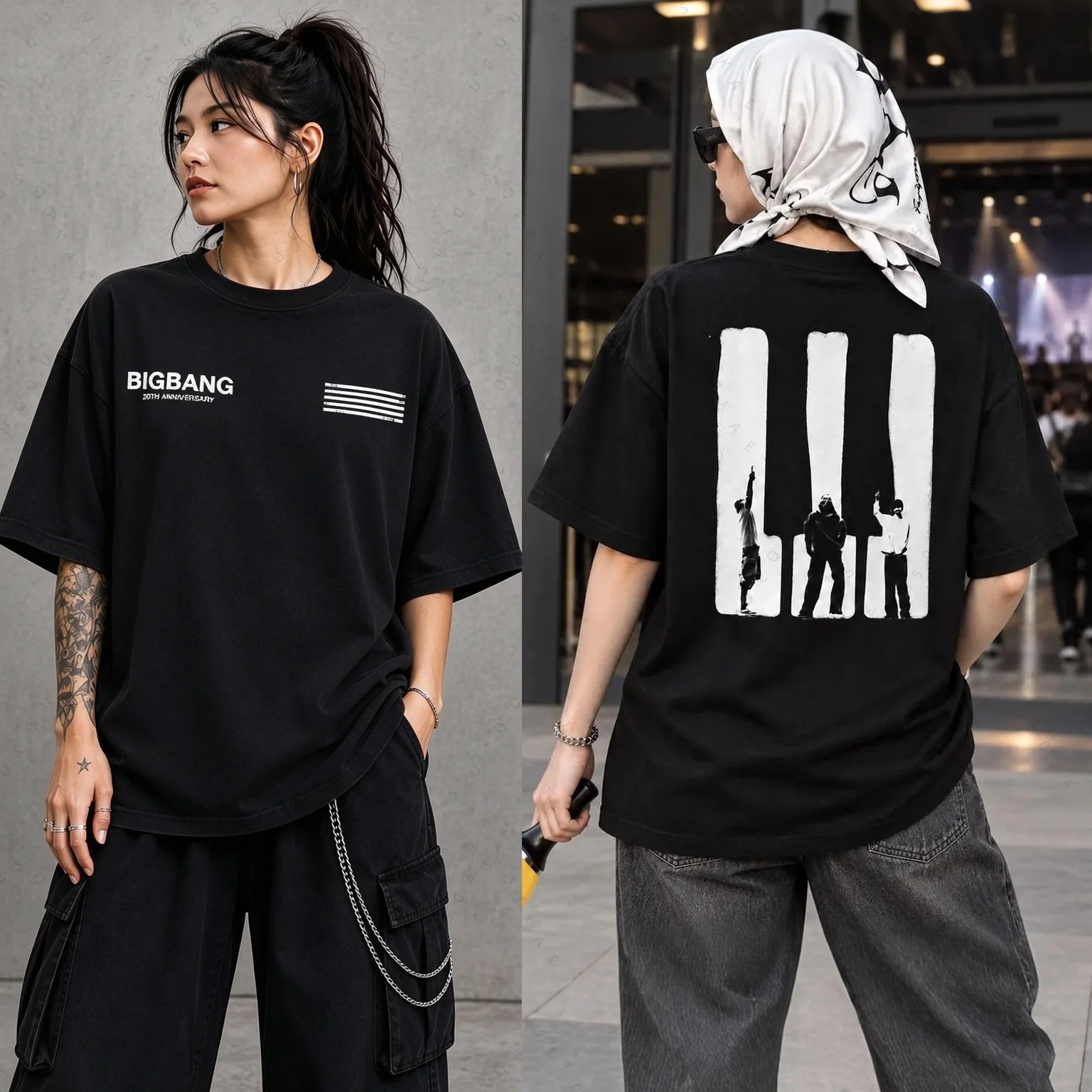 2026 BIGBANG 20th Kpop Concert Fan Apparel Jersey Kpop T-Shirts Printed Loose Y2k Streetwear Couple Motorcycle T-Shirt Fan Gift