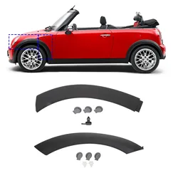 Cubierta de arco de guardabarros de rueda delantera, embellecedor de arco de guardabarros de rueda izquierda y derecha, 4 piezas aptas para BMW Mini Cooper 2002-2008