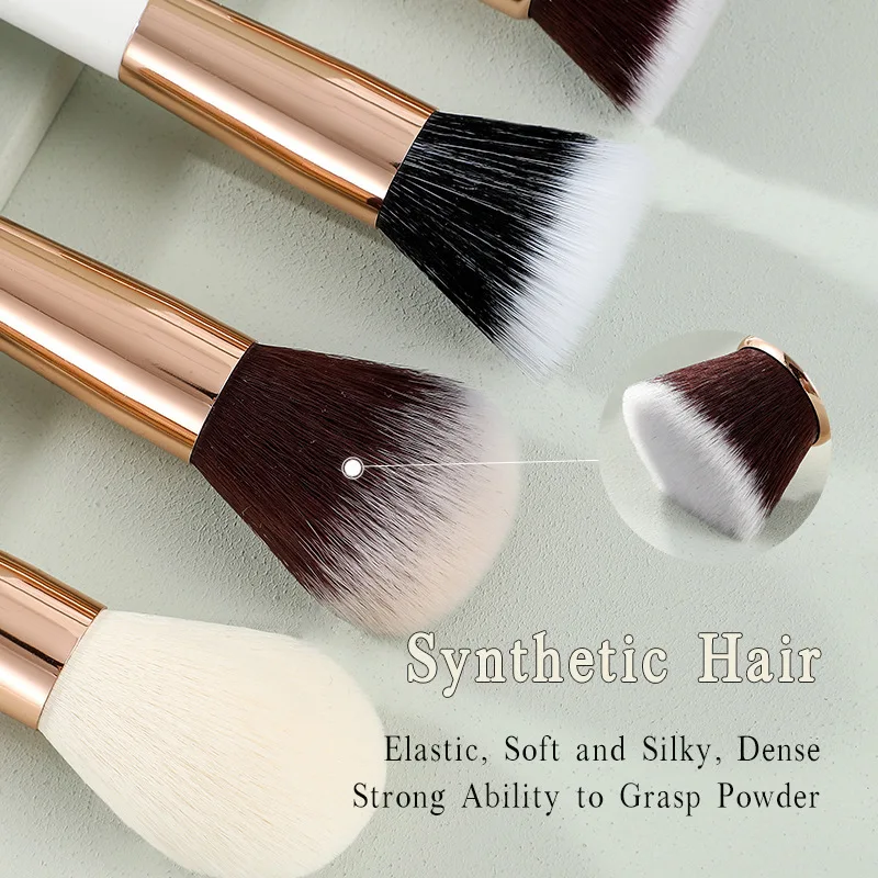 ZOREYA Grensoverschrijdende schoonheidstoolset: concealerborstel, foundation, oogschaduw, poederborstel, 25-make-upborstels, complete set