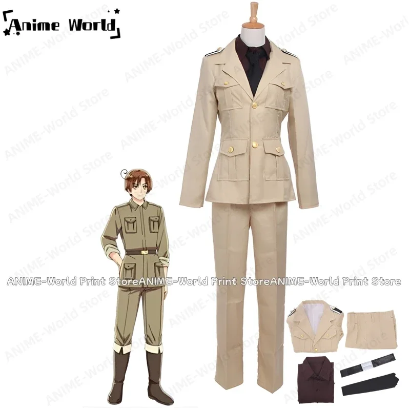 

《Custom Size》Anime Axis Powers Hetalia Feliciano Vargas Italy Uniform Cosplay Costume Christmas Party Halloween Uniform