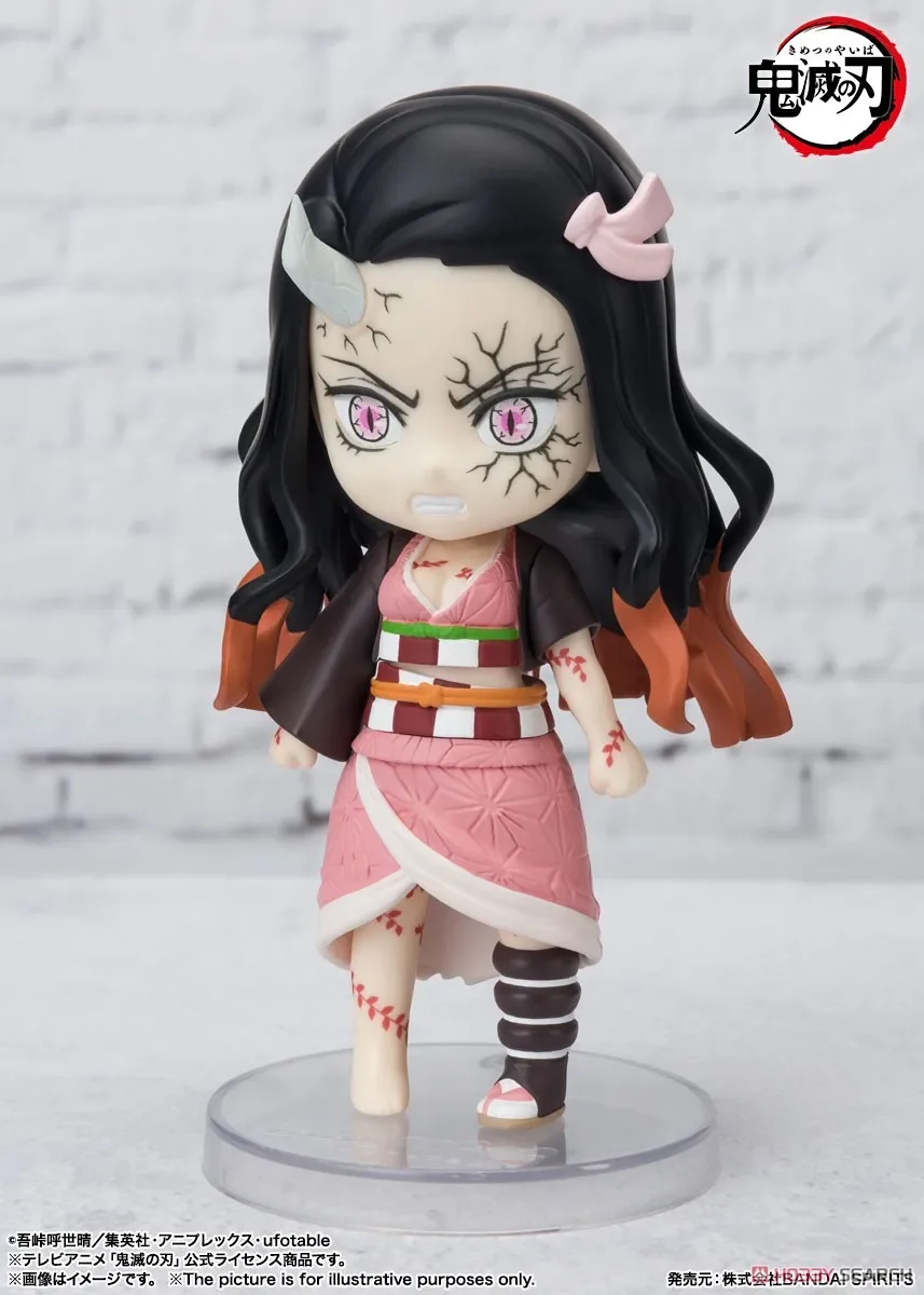 반다이 오리지널 피규어 미니 악마 슬레이어: Kimetsu no Yaiba Nezuko Kamado 악마 폼 애니메이션 액션 피규어 완성 모델