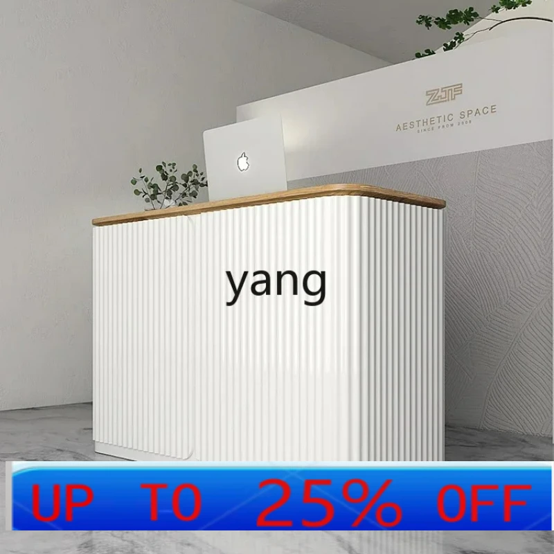 LTT Light Luxury Cashier Bar Cabinet White Paint Small Size Reception Table