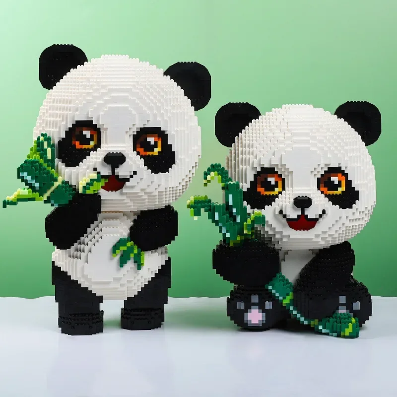 Panda series building blocks puzzle assembly toy Christmas gift living room decoration cute animal adult assembly oversize model