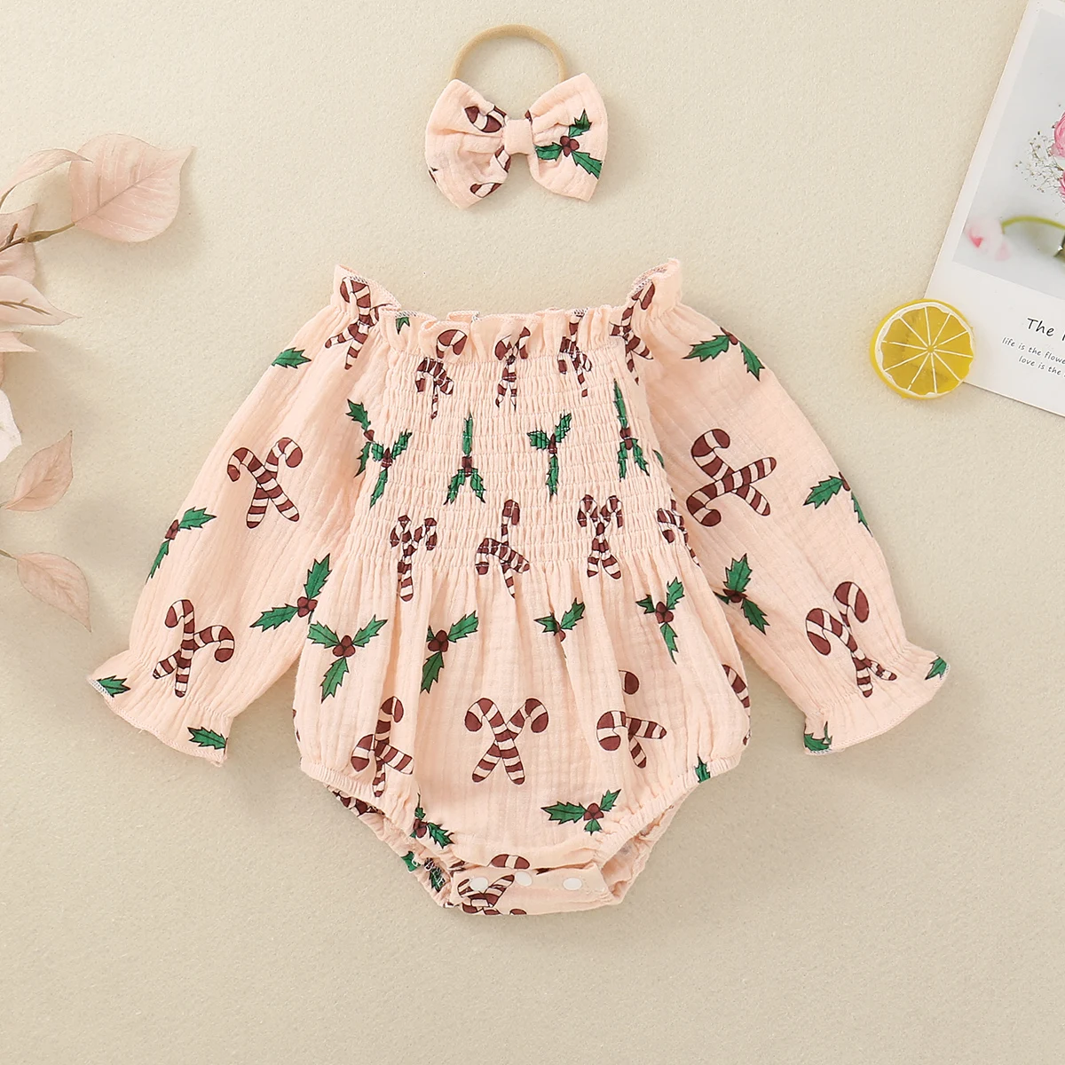 

Весенне-осенний розовый комбинезон для маленьких девочек с длинными рукавами и повязкой на голову с бантом, милый и милый наряд для младенцев