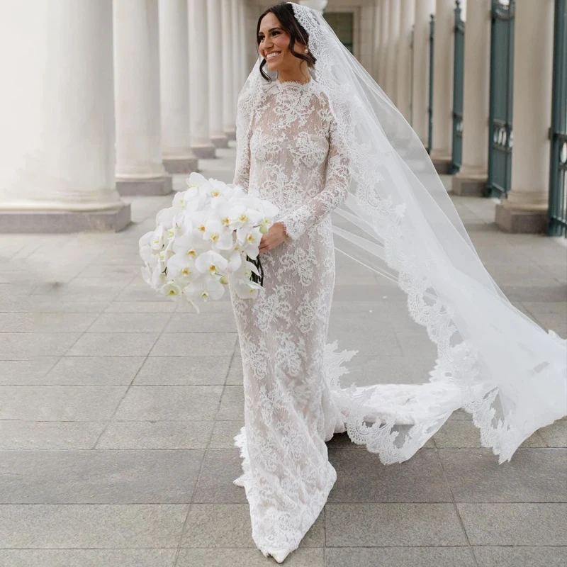 الدانتيل الحجاب الزفاف حجاب الزفاف 1T الحجاب العروس الأنيق مع مشط مخصص