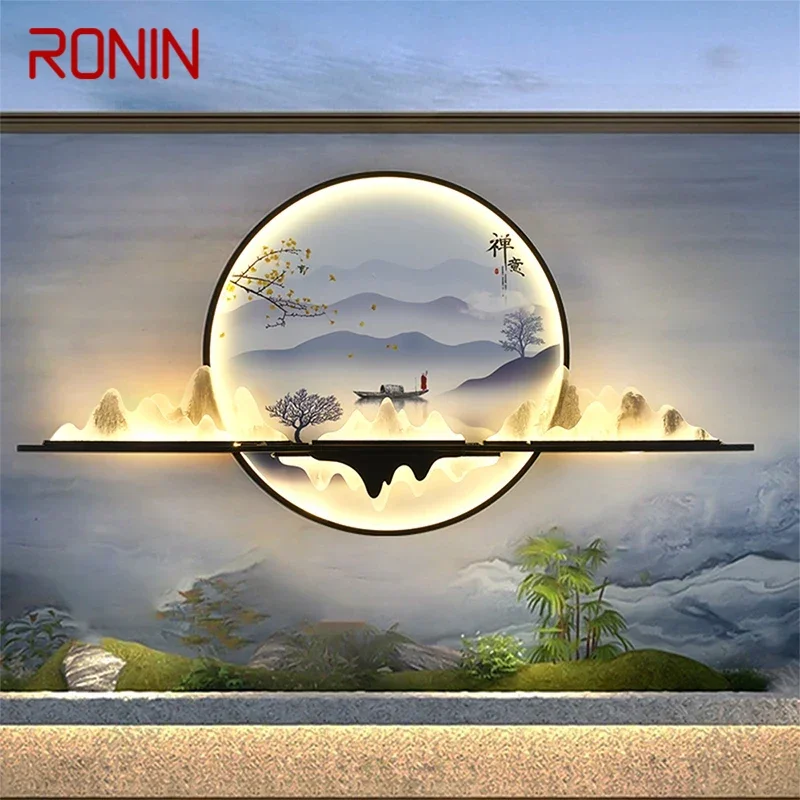 

RONIN Outdoor Mural Lamp LED 1 Meter Diameter Circular Landscape Waterproof Mural Villa Courtyard Garden Decoration Painting