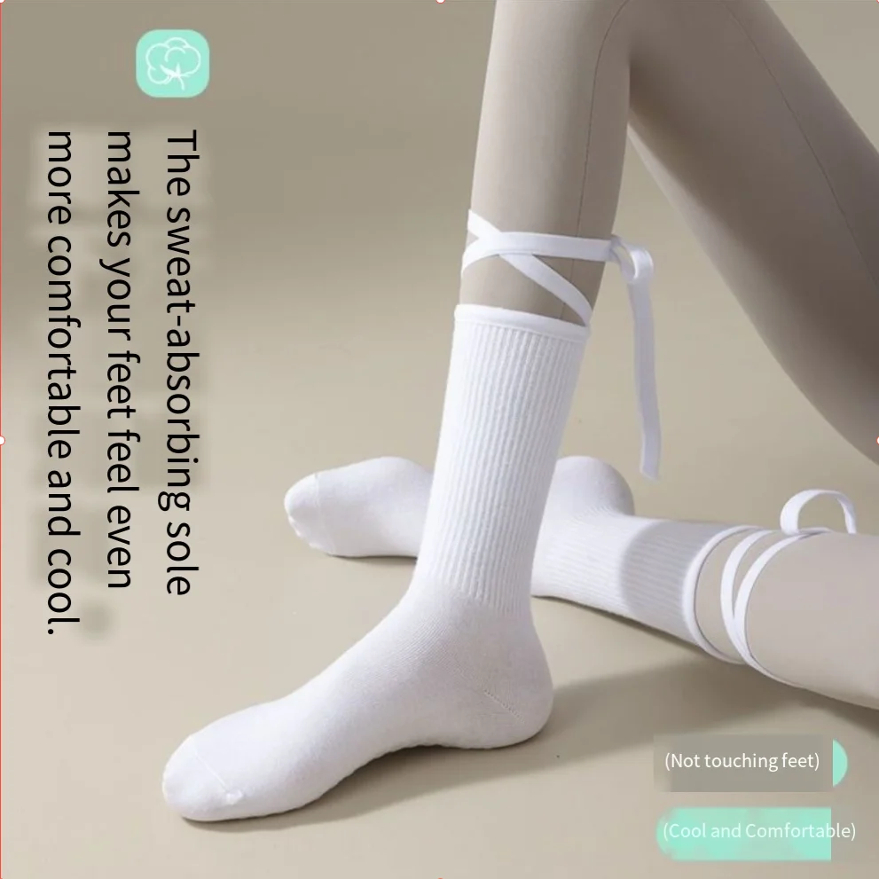 جوارب يوجا ماركة 2025 جوارب بيلاتيس مضادة للانزلاق بلون عادي جوارب يوجا كلاسيكية متعددة الاستخدامات جوارب منتصف الساق للياقة البدنية جوارب متقاطعة بإبزيم