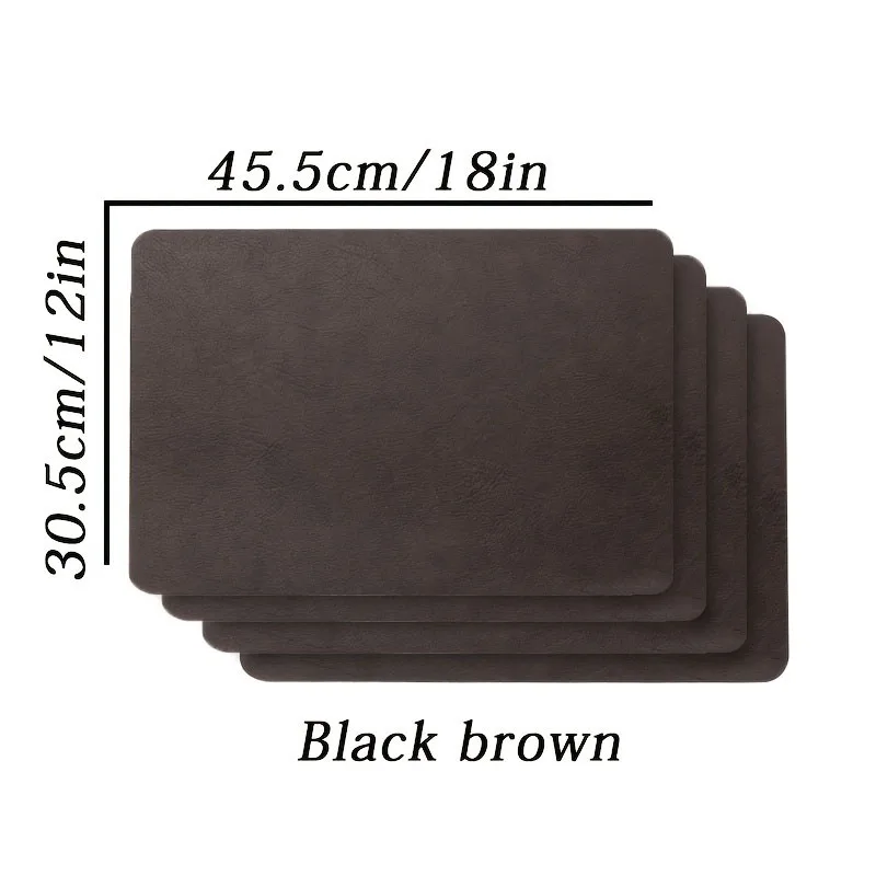 4/6-piece PU leather table mat, insulated table mat, home hot water kettle, hot plate, insulated decorative mat