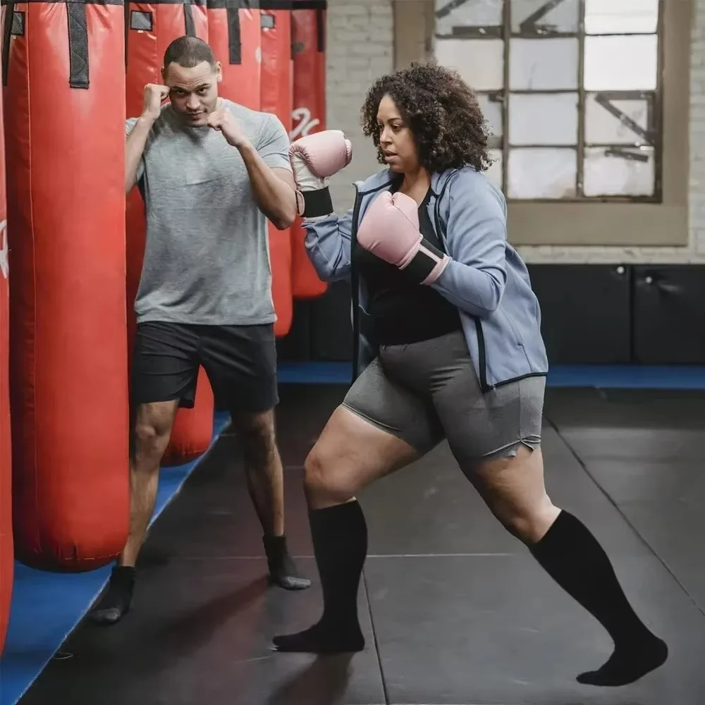 New Plus Size Compression Socks Solid Color 2XL-7XL Extra Size Fat Sock Middle Tube Socks Yoga