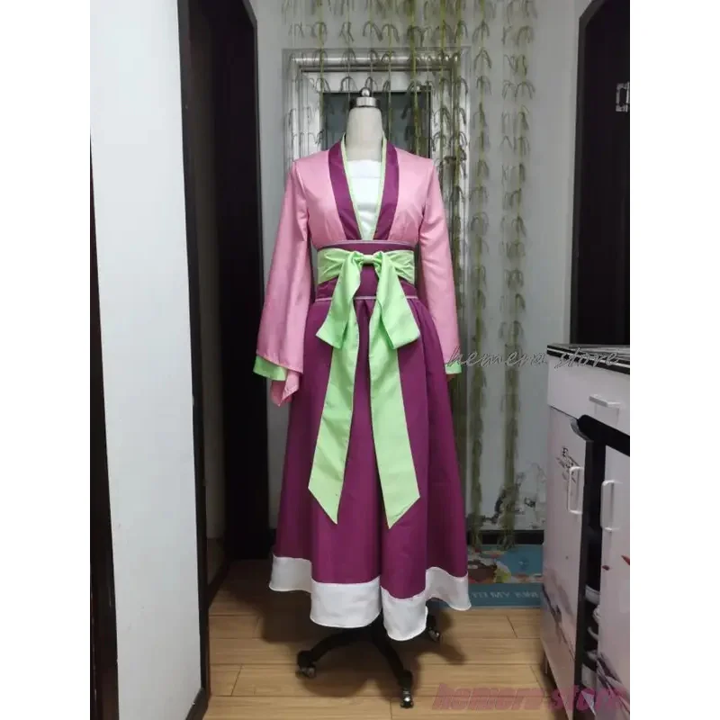 Maomao-Peluca de disfraz de Cosplay para mujer, falda de vestido de Anime The Apothecary Diaries, horquilla superior rosa, Kusuriya No Hitorigoto, Halloween