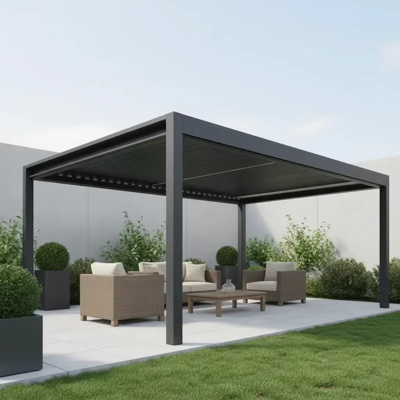 Adjustable Louvers Aluminum Garden Patio Shade Canopy Shelter Pergola Gazebo Bioclimatic Outdoor Pavilion for Various Models