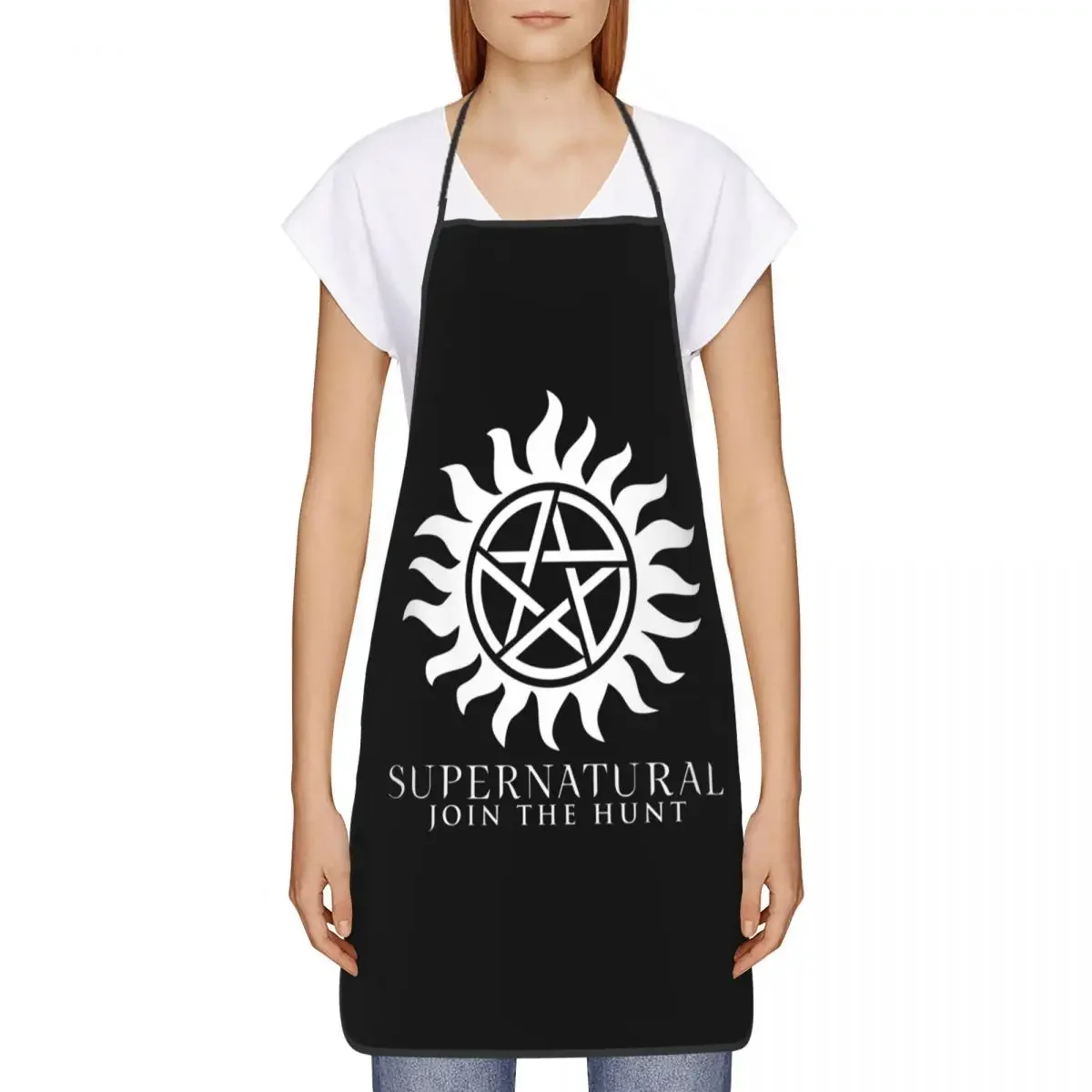 Unisex Supernatural Anti Possession Symbol Kitchen Chef Cooking Baking Apron Men Women Tablier Cuisine for Painting