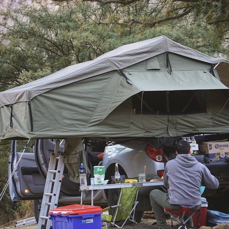 Tienda de campaña 4x4 todoterreno, carpa de techo superior de coche, carpa de concha suave, gran oferta