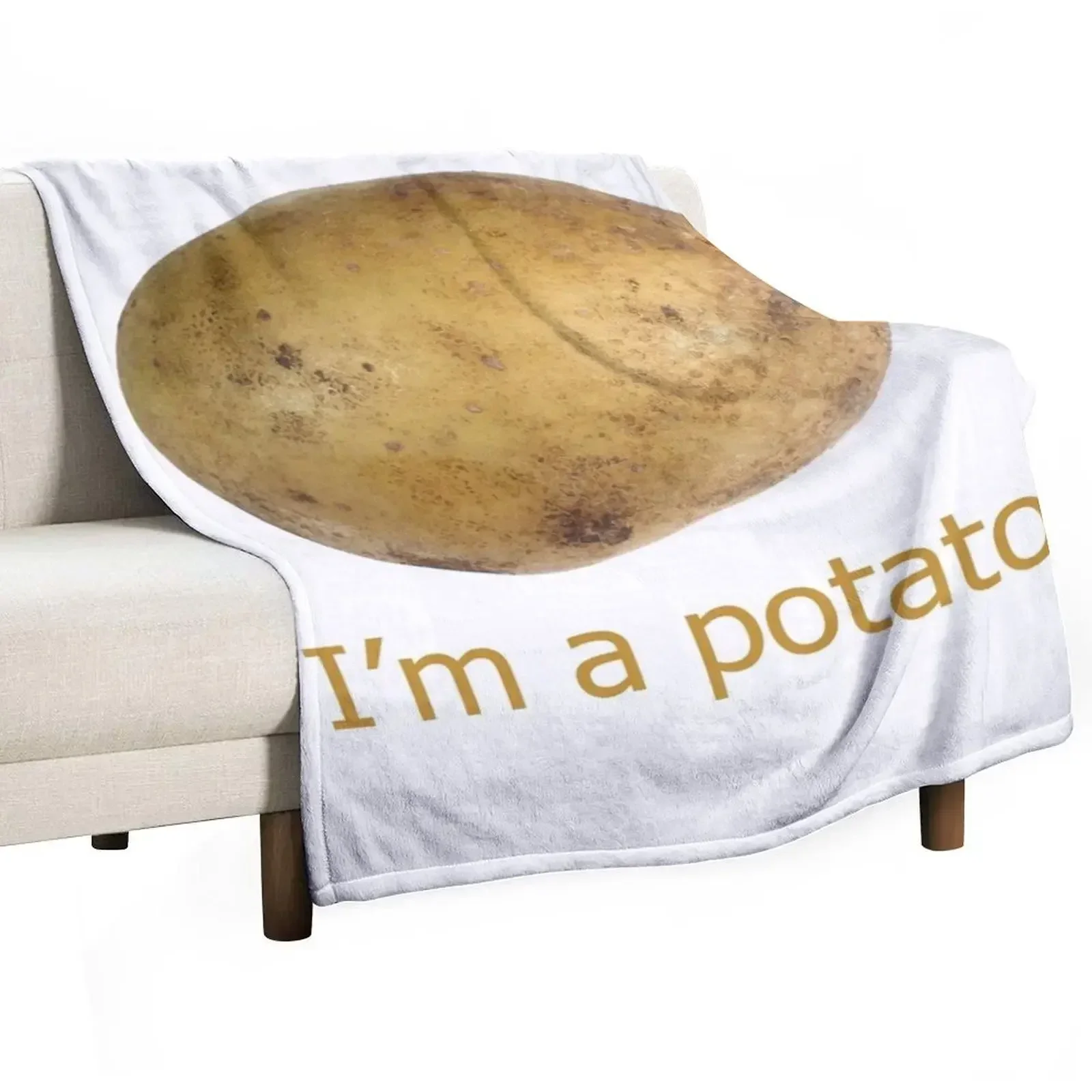 I'm a potato Throw Blanket Soft Big Thermal Retros Sofas Soft Beds For Decorative Sofa Blankets