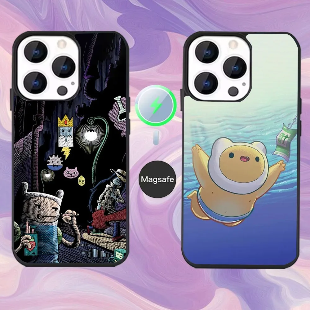 

Cartoon A-AdventureS Time Phone Case For iPhone 16,15,14,13,12,11,Pro,Max,Plus,Mini,Magsafe,Magnetic Wireless Charging Case