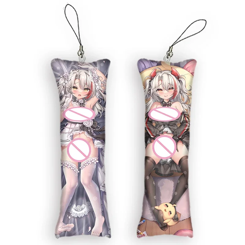 4x12cmLittle Prinz Eugen Cute Anime Key Chain Azur Lane Mini Dakimakura Keychain Decor Pendant Otaku Gift Bag Pendant