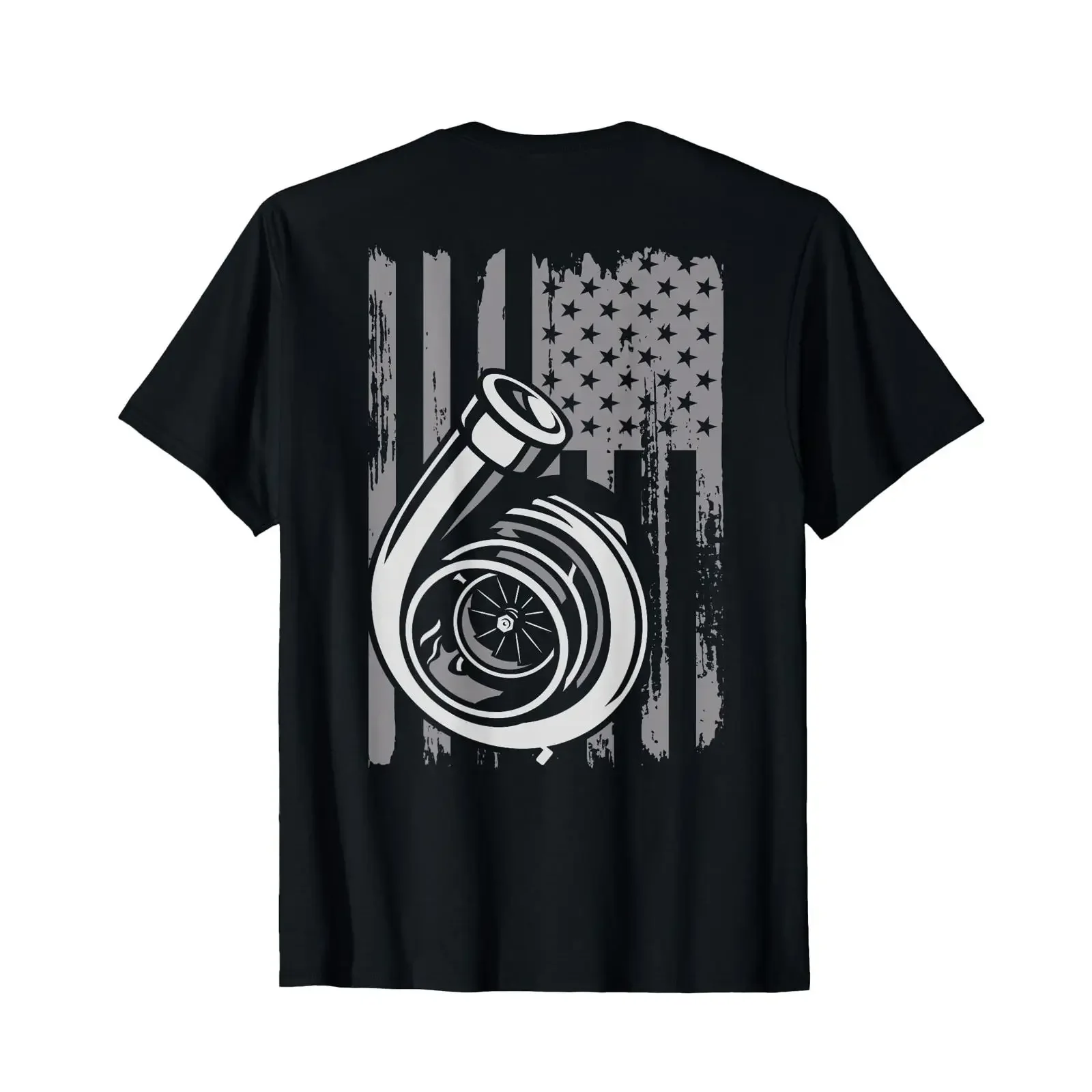 Turbo US Flag Tuner Car Guy Turbocharged Racing Drifting T Shirt vintage Washed fashion graphic Comfortable Stretched Soft