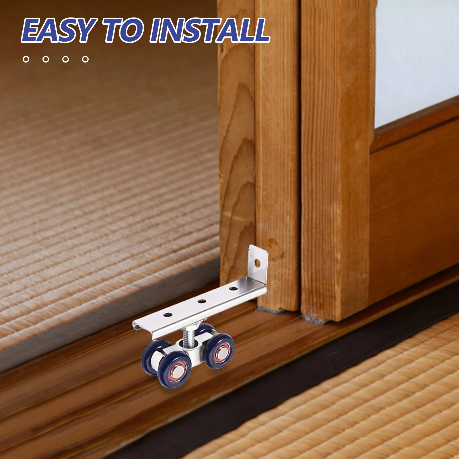 

1 set 1 Set Sliding Door Roller Pulley 4-Wheel Metal Track Ball Bearing Closet Barn Pocket Door Hardware Smooth Heavy Duty Wear