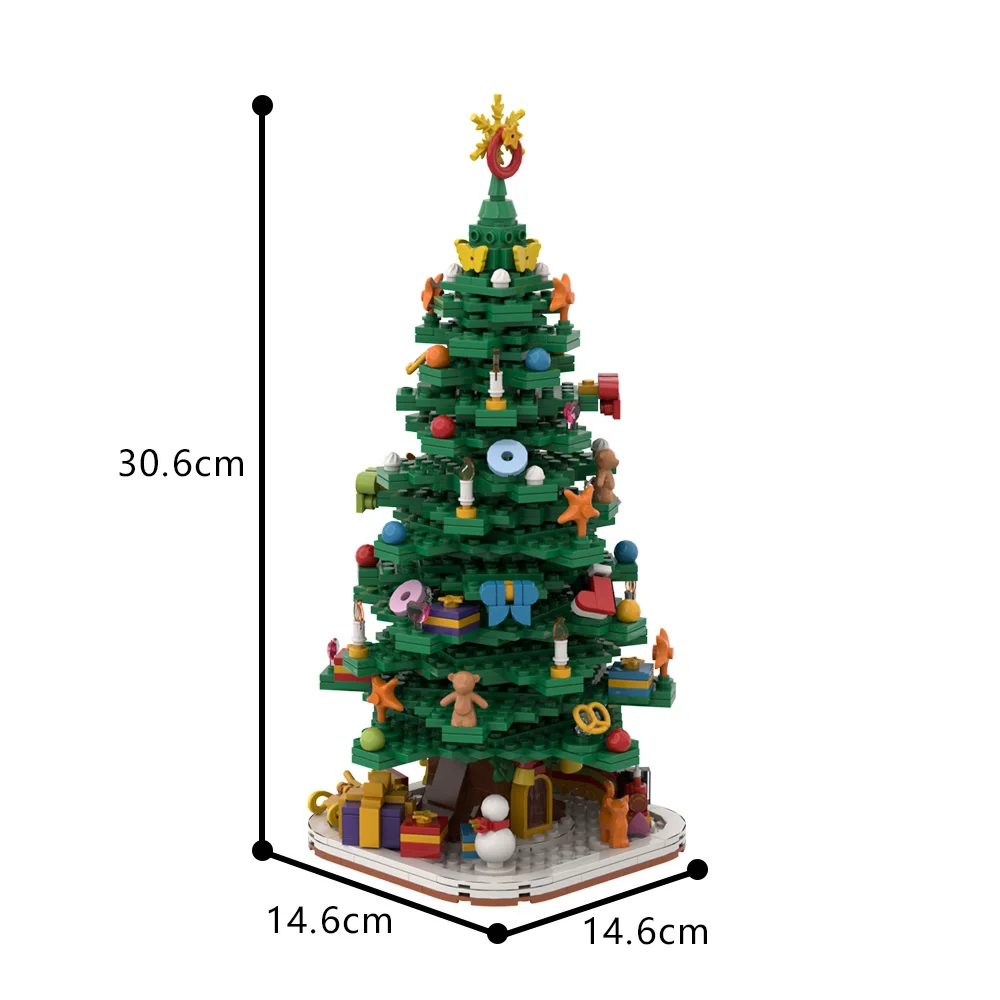 MOC Kerstboom Bouwstenen Speelgoed Voor Kinderen Magische Kerstboom Bakstenen DIY Lichten Kerst Advent Gift Kerstcadeau