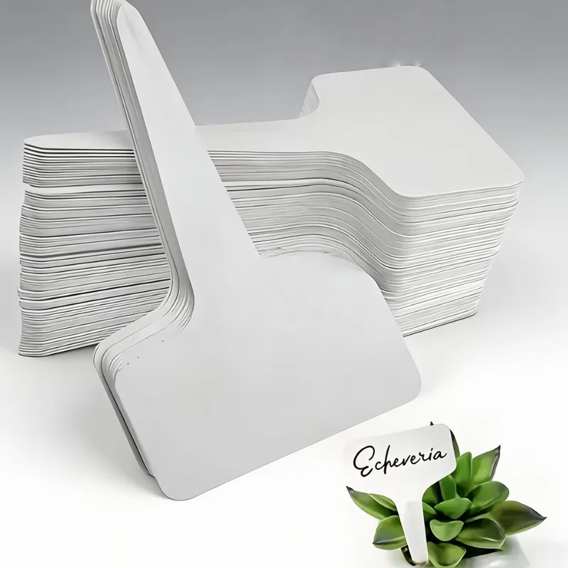 15 pcs Nursery Plant Signs Easy Insert Into Soil, designed for Greenhouse Plant Labeling, White T-Shape Design