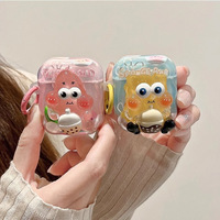 Cute Cartoon Earphone Case for Apple AirPods 4 Case Fresh Candy Color Case for Airpods 1 2 3 Pro Pro2 Protective Cover with Hook