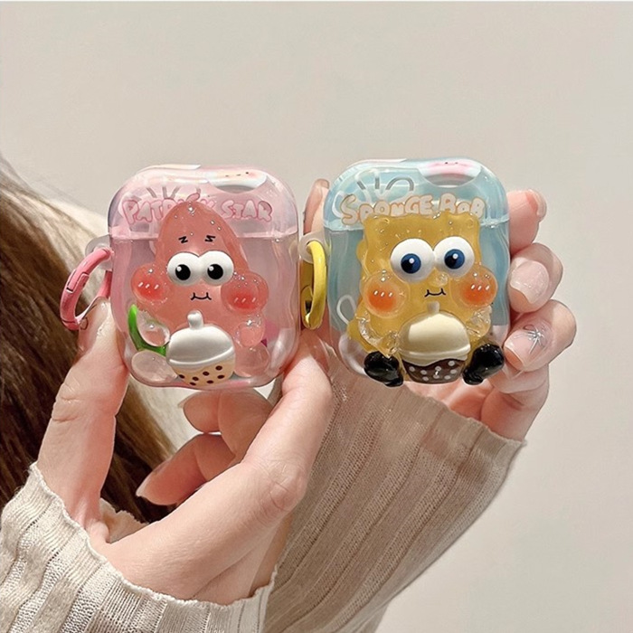  Cute Cartoon Earphone Case for Apple AirPods 4 Case Fresh Candy Color Case for Airpods 1 2 3 Pro Pro2 Protective Cover with Hook 