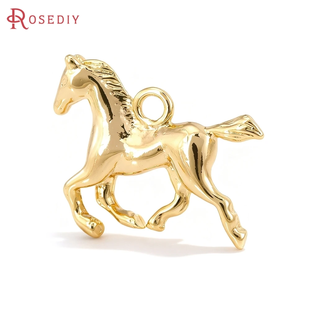

6PCS 14.5x19MM 18K Gold Color Brass Horse Charms Pendants High Quality Diy Necklace Earrings Jewelry Accessories Making Supplies