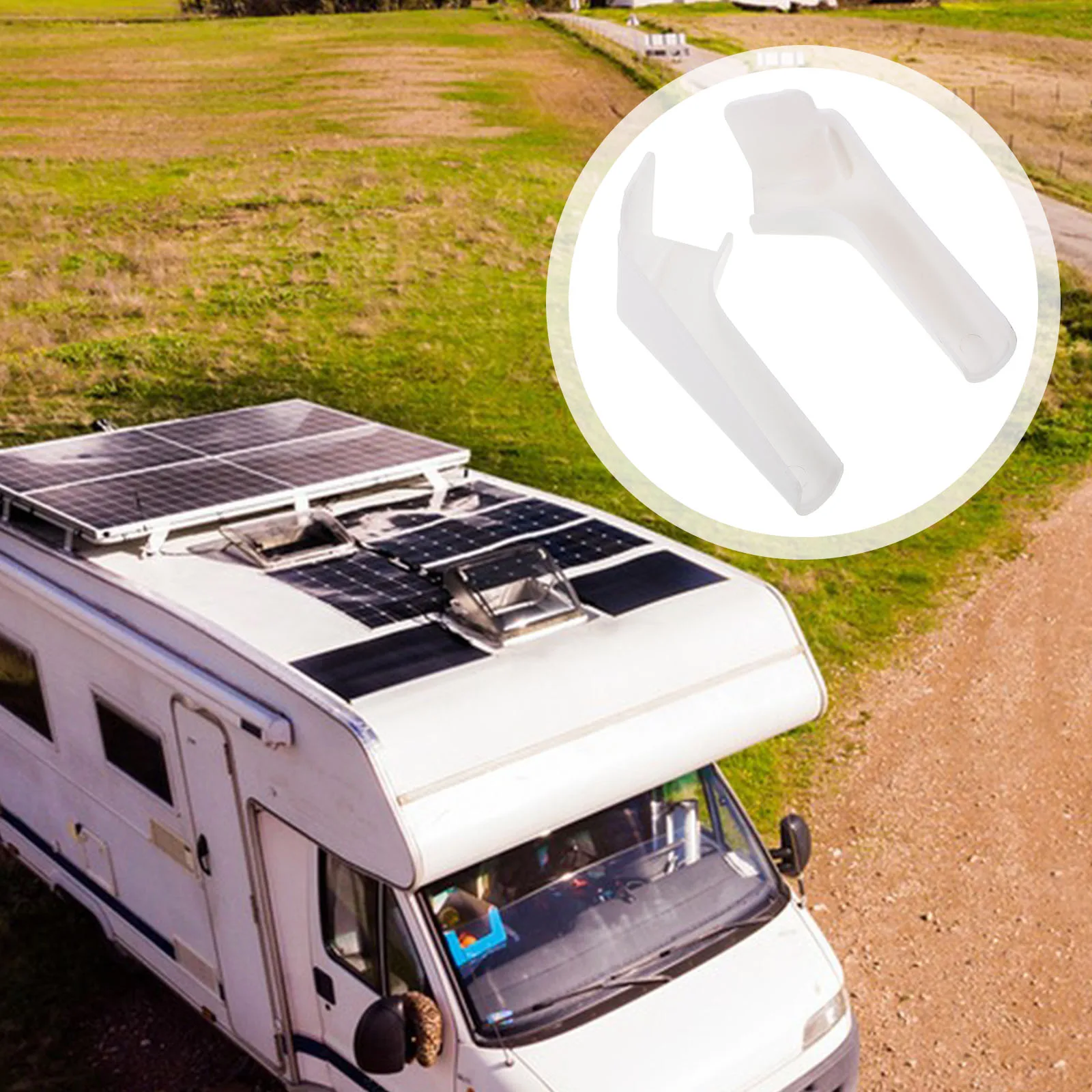 

2 Pcs RV Gutter Spout White Accessories Efficient Water Drainage Durable Materials Prevent Accumulation Roof Protection