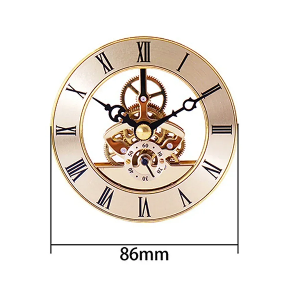 86MM Quartz Clock Inserts Movement Replacement DIY Parts Roman Numbers DIY Parts Gold Trim Repair Replacement Accessories