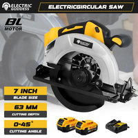 7-inch Brushless Electric Circular Saw Cordless Left-hand Circular Saw 45-degree Wood Cutting Tool For Dewalt 20V Battery Pin