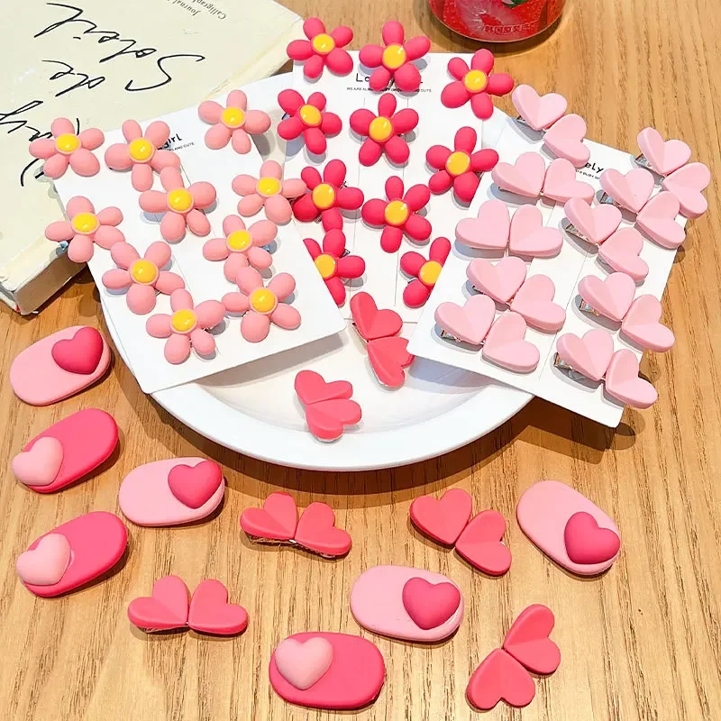 

Розовые заколки для девочек, девочек, девочек, заколки, сломанные заколки для волос Корея ins аксессуары для волос головной убор