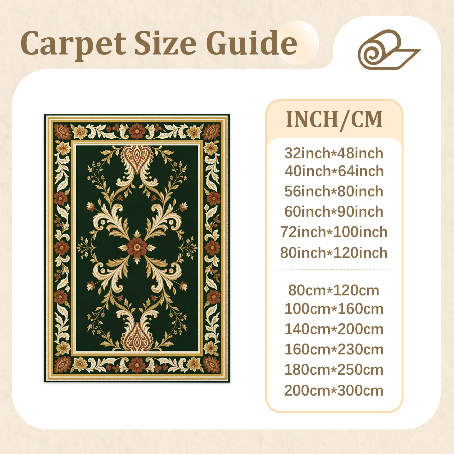 Ornate Traditional Floral Scrollwork Area Rug, Velvet Fabric, Machine Washable, Perfect for Living Room, Bedroom, Dining Room, Entryway, Ideal for Halloween, Thanksgiving, Christmas, New Year, Black Friday, Cyber Monday Home Decor